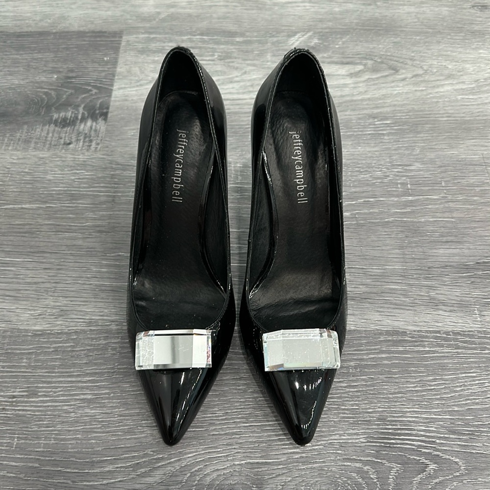 Worn Jeffrey Campbell patent leather pump size 7